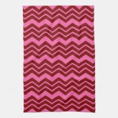 Linge De Cuisine Rouge bordeaux rose chevron design zigzag  (Vertical)