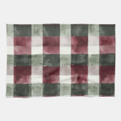 Linge De Cuisine Rouge Bourgogne Crème verte Blanc Plaid (Horizontal)
