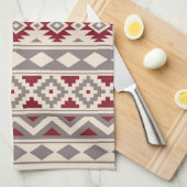 Linge De Cuisine Rouge crème aztèque de Taupe de Ptn IIIb d'essence (Quart Plié)