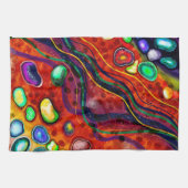 Linge De Cuisine Rouge, Cuivre, Jaune, Bleu, Flèches vertes Art Mod (Horizontal)