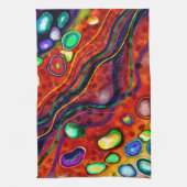 Linge De Cuisine Rouge, Cuivre, Jaune, Bleu, Flèches vertes Art Mod (Vertical)