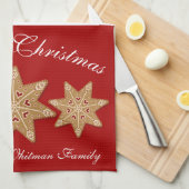 Linge De Cuisine Rouge de recette de Joyeux Noël (Quart Plié)