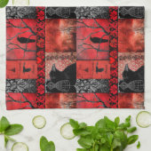 Linge De Cuisine Rouge et blanc (Plié)