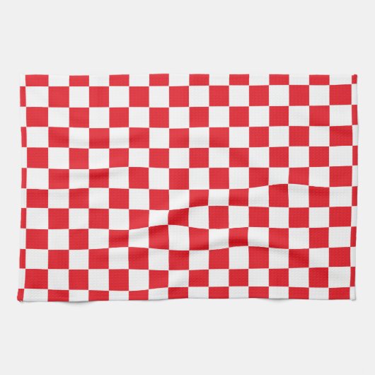 Linge De Cuisine Rouge et blanc Checkered (Horizontal)