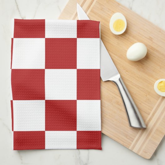 Linge De Cuisine Rouge et blanc Checkered (Quart Plié)