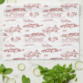 Linge De Cuisine Rouge et blanc de Chattanooga Toile (Plié)