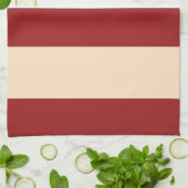 Linge De Cuisine Rouge foncé + Larges Rayures Crème (Plié)