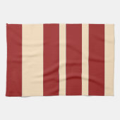 Linge De Cuisine Rouge foncé + Larges Rayures Crème (Horizontal)