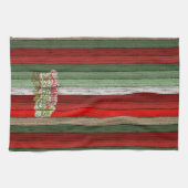 Linge De Cuisine Rouge foncé Vert Patiné Planes Motif (Horizontal)