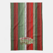 Linge De Cuisine Rouge foncé Vert Patiné Planes Motif (Vertical)