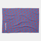 Linge De Cuisine Rouge Homard Motif Plage côtière Océan Bleu Plaisi (Horizontal)