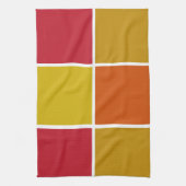 Linge De Cuisine Rouge, Jaune, Or et Carré orange (Vertical)