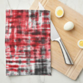 LINGE DE CUISINE ROUGE NOIR (Quart Plié)