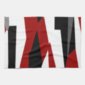 Linge De Cuisine Rouge noir et blanc abstrait (Horizontal)