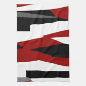 Linge De Cuisine Rouge noir et blanc abstrait (Vertical)