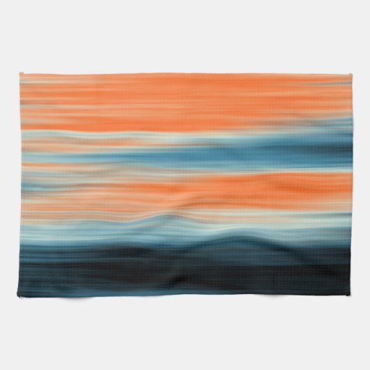 Linge De Cuisine Rouge Orange Bleu Tendances à Rayures (Horizontal)