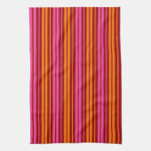 Linge De Cuisine Rouge Orange Rose Design à rayures verticales (Vertical)