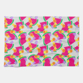 Linge De Cuisine Rouge pastèque Lémons jaunes Tropical (Horizontal)