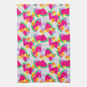 Linge De Cuisine Rouge pastèque Lémons jaunes Tropical (Vertical)