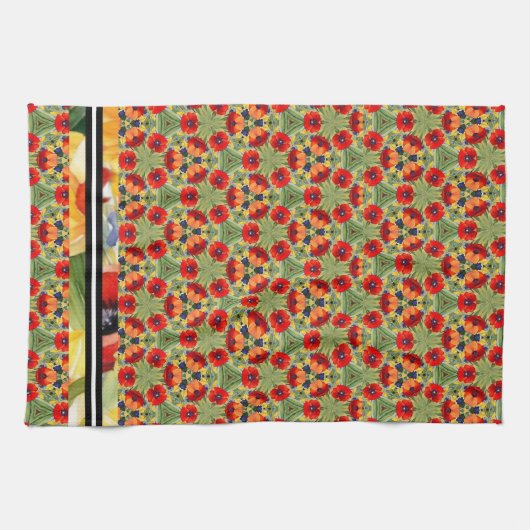 Linge De Cuisine Rouge pavot partout mixer n match dessin peint (Horizontal)