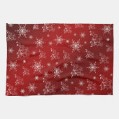 Linge De Cuisine rouge, rennes, étoile, étoiles, flocon de neige, n (Horizontal)