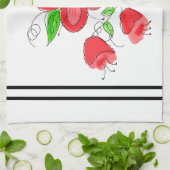 Linge De Cuisine Rouge rose vert et blanc (Plié)