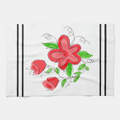 Linge De Cuisine Rouge rose vert et blanc (Horizontal)