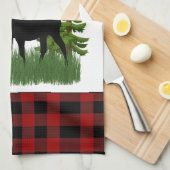 Linge De Cuisine Rouge rustique et plaid de buffle noir Cerf (Quart Plié)