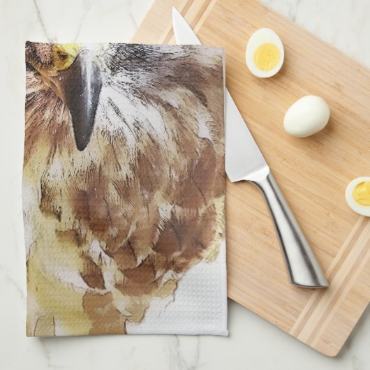 LINGE DE CUISINE ROUGE TAILLÉ HAWK (Quart Plié)