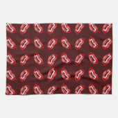 Linge De Cuisine Rouge Vampire Lèvres Vampire Motif bouche Hallowee (Horizontal)