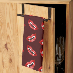 Linge De Cuisine Rouge Vampire Lèvres Vampire Motif bouche Hallowee