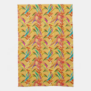 Linge De Cuisine Rouge Vert Bleu Violet Abstrait Floral Art Déco