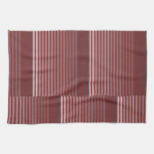 Linge De Cuisine Rouges, Gris, Noirs, Rayures Blanches (Horizontal)