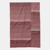 Linge De Cuisine Rouges, Gris, Noirs, Rayures Blanches (Vertical)