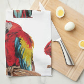 Linge De Cuisine Rouges Macaw Parrots Macaws Aquarelle cuisine (Quart Plié)