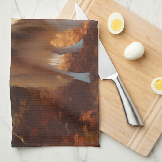 Linge De Cuisine Rough Collie dans l'automne Leaves automne Inspire (Quart Plié)