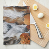 Linge De Cuisine Rough Collie Halloween Éffrayant (Quart Plié)