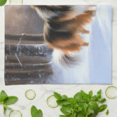 Linge De Cuisine Rough Collie Laisser Neige Noël (Plié)