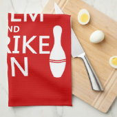 Linge De Cuisine Roulement - gardez le calme et frappez dessus (Quart Plié)