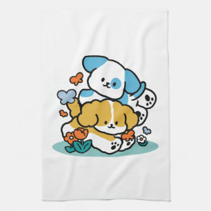 Linge De Cuisine Rouler En Mai Comme De Joyeux Pups - Mignonne Chie
