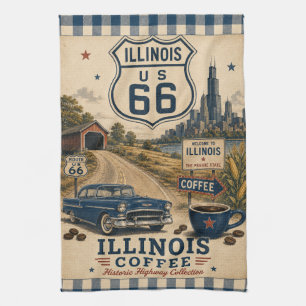 Linge De Cuisine Route 66 Illinois Café Prairie State Décor