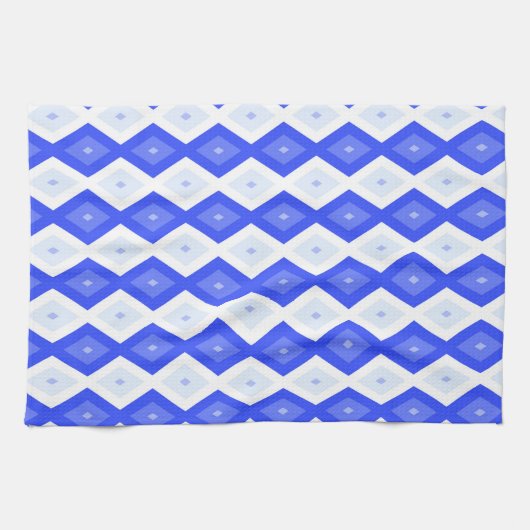 Linge De Cuisine Royal blue diamond pattern (Horizontal)