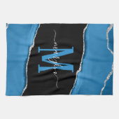 LINGE DE CUISINE ROYAL BLUE & SILVER AGATE (Horizontal)