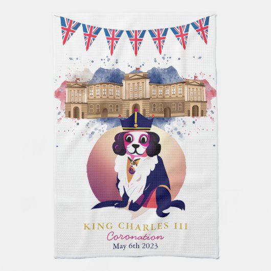 Linge De Cuisine Royal Coronation King Charles Dog Funny (Vertical)
