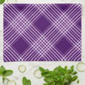 Linge De Cuisine Royal Purple Et Blanc Plaid (Plié)