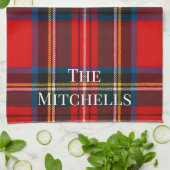 Linge De Cuisine Royal Stewart Rouge Plaid PERSONALISER (Plié)