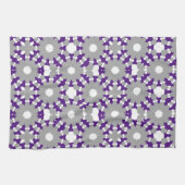 Linge De Cuisine Royal violet gris blanc Cercles connectés Motif (Horizontal)