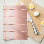 Linge De Cuisine Ruban en Rose Gold et Nœud Papillon Baby Shower (Quart Plié)