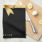 Linge De Cuisine Ruban et Empreinte de léopard (Quart Plié)