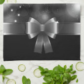 Linge De Cuisine Ruban noir et blanc (Plié)